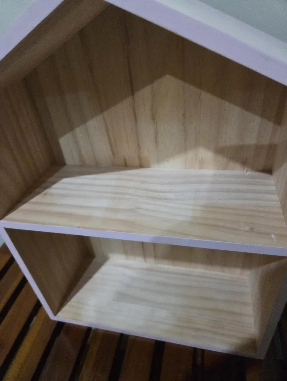 Pillowfort Pink Trim Wooden House Shelf
